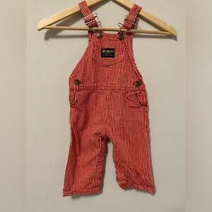 Vintage OshKosh B'gosh Red Striped Kids Overalls